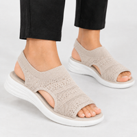 Kingham Knit Wedge Sandals - Apricot