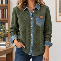 Mearbeck Cable Knit Jacket - Army Green
