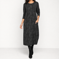 Alma Cocoon Midi Dress - Black