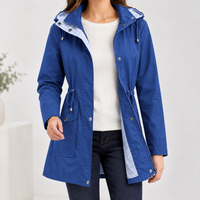 Geraldine Hooded Jacket - Navy Blue