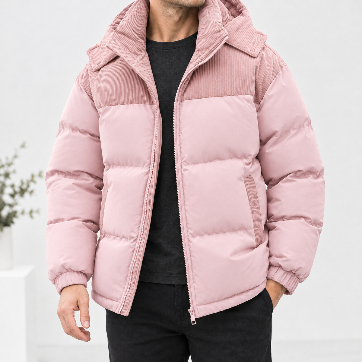 Balwest Corduroy Panel Jacket - Pink