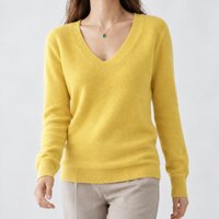 Haltwhistle V Neck Sweater - Yellow
