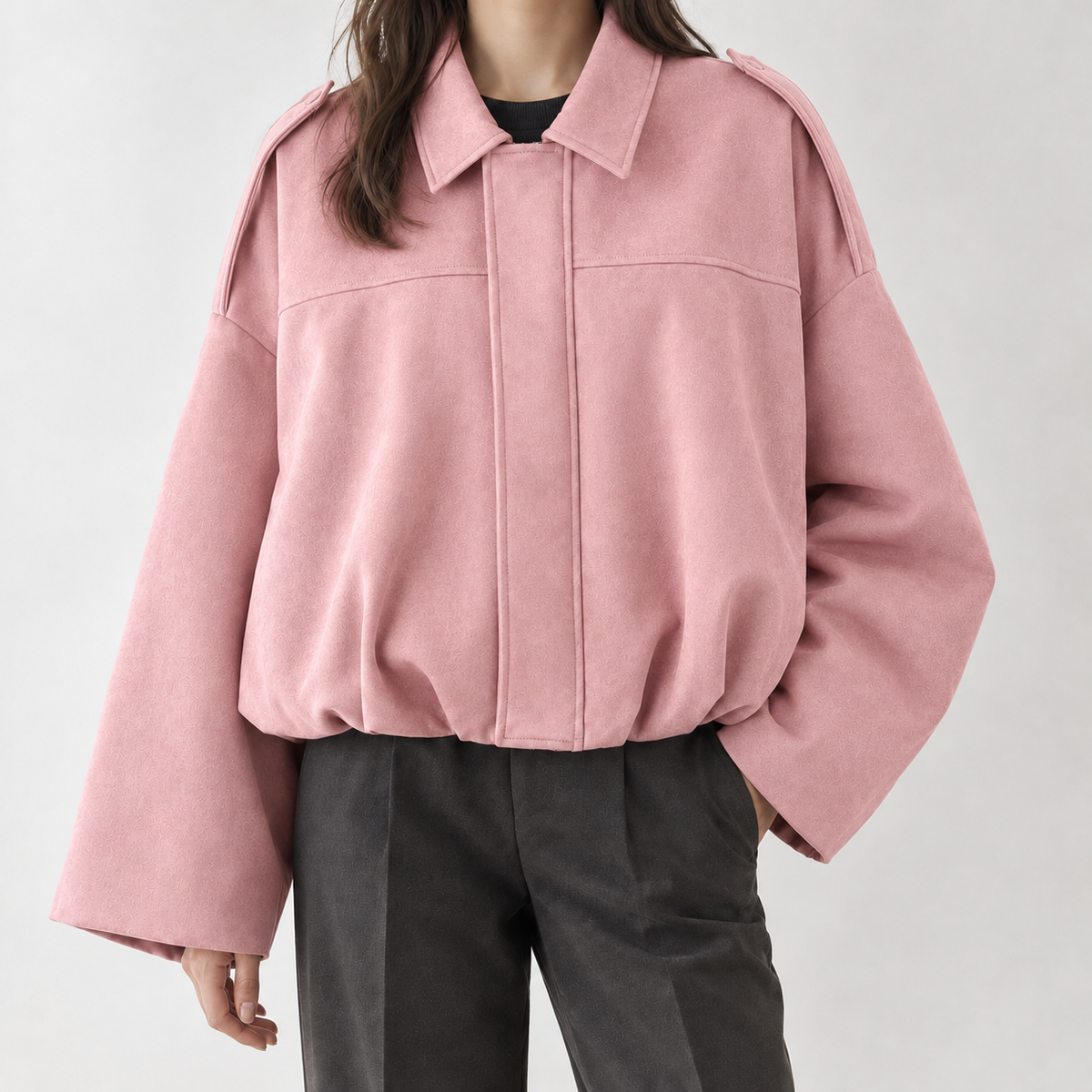 Belstone Suede Bomber Jacket - Pink