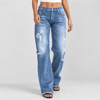 Longstone Relaxed Flare Jeans - Medium Blue