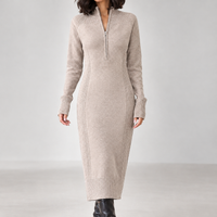 Brockworth Half Zip Dress - Oats
