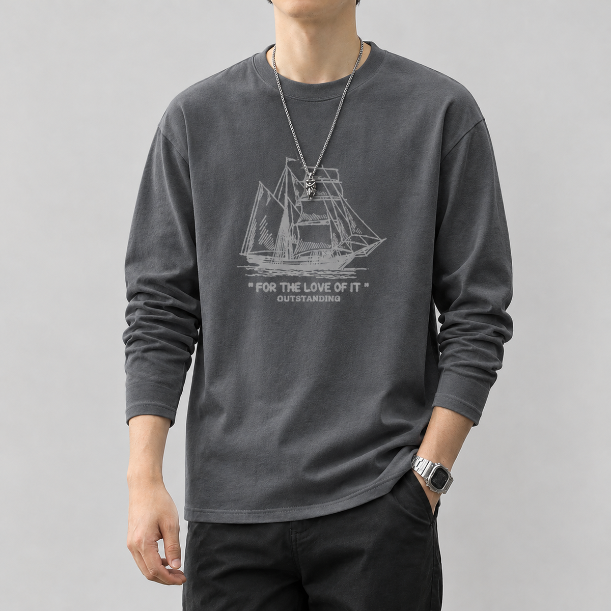 Scarness Relaxed T Shirt - Dark Gray