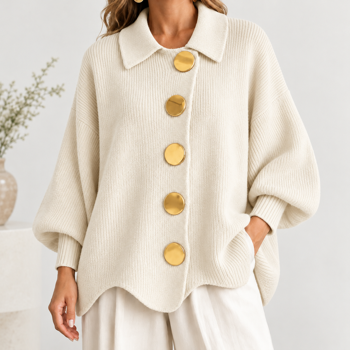 Nettlecombe Collared Cardigan - Off White