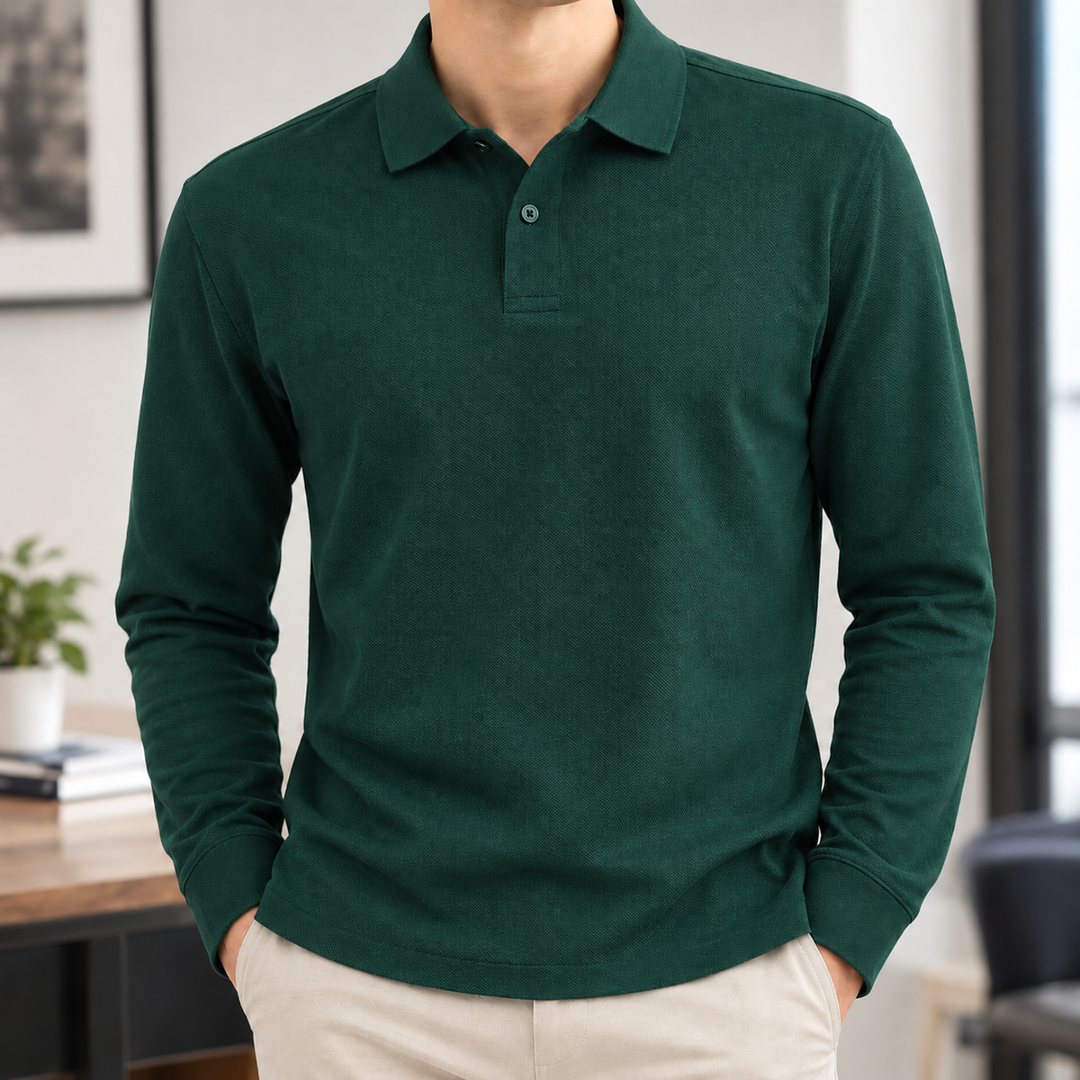 Hudson Cotton Polo - Dark Green