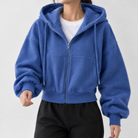 Gerrans Cropped Zip Hoodie - Royal Blue