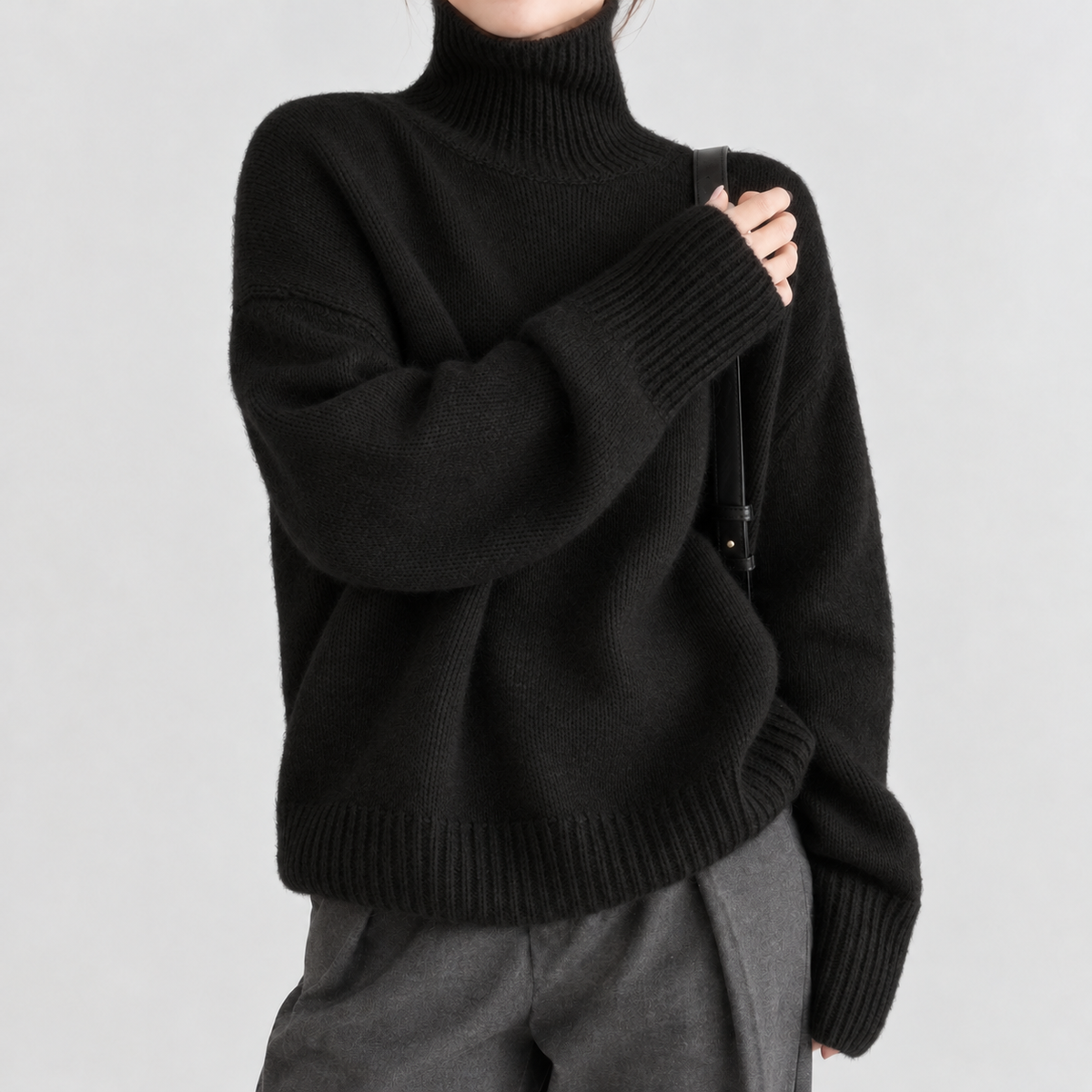 Monsal Turtleneck Sweater - Black