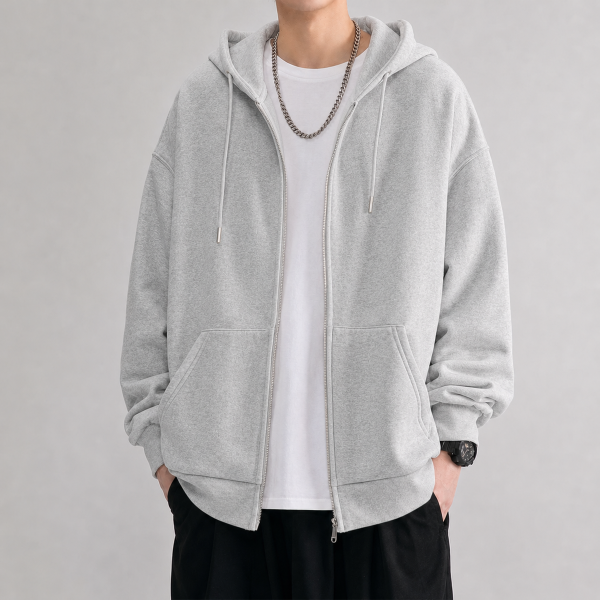 Bamburgh Relaxed Zip Jacket - Light Gray