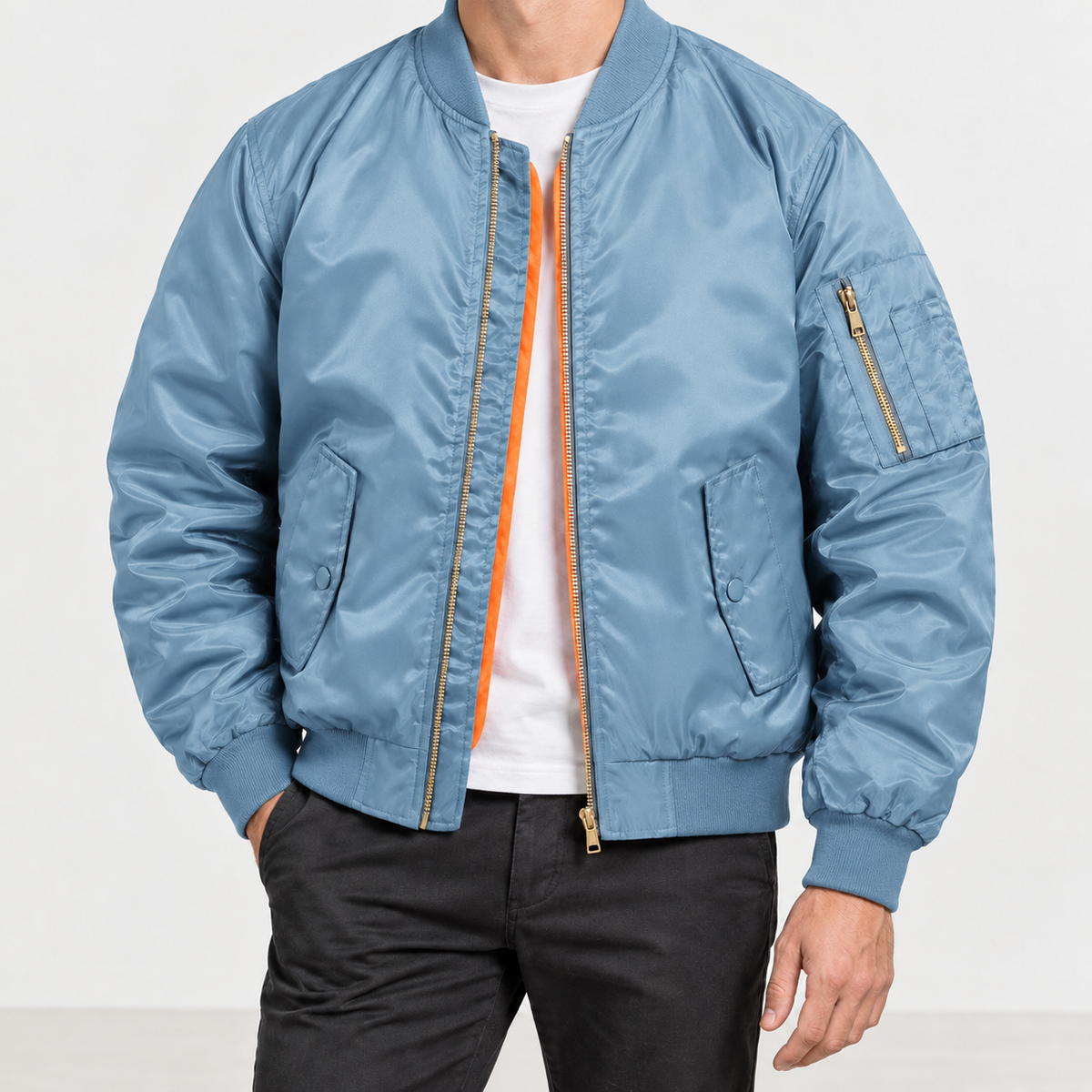 Trevorgans Bomber Jacket - Light Blue