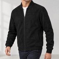 Owmby Suede Bomber Jacket - Black