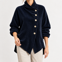 Sabine Asymmetric Jacket - Navy Blue