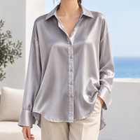 Winskill Satin Shirt - Silver Gray