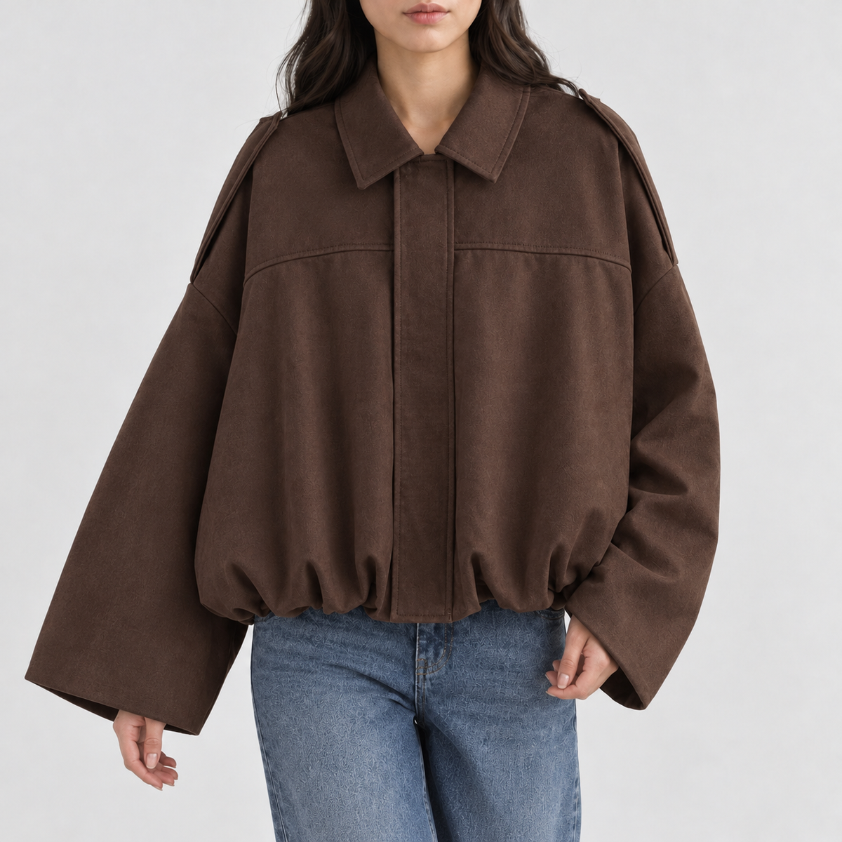 Brendon Suede Bomber Jacket - Brown