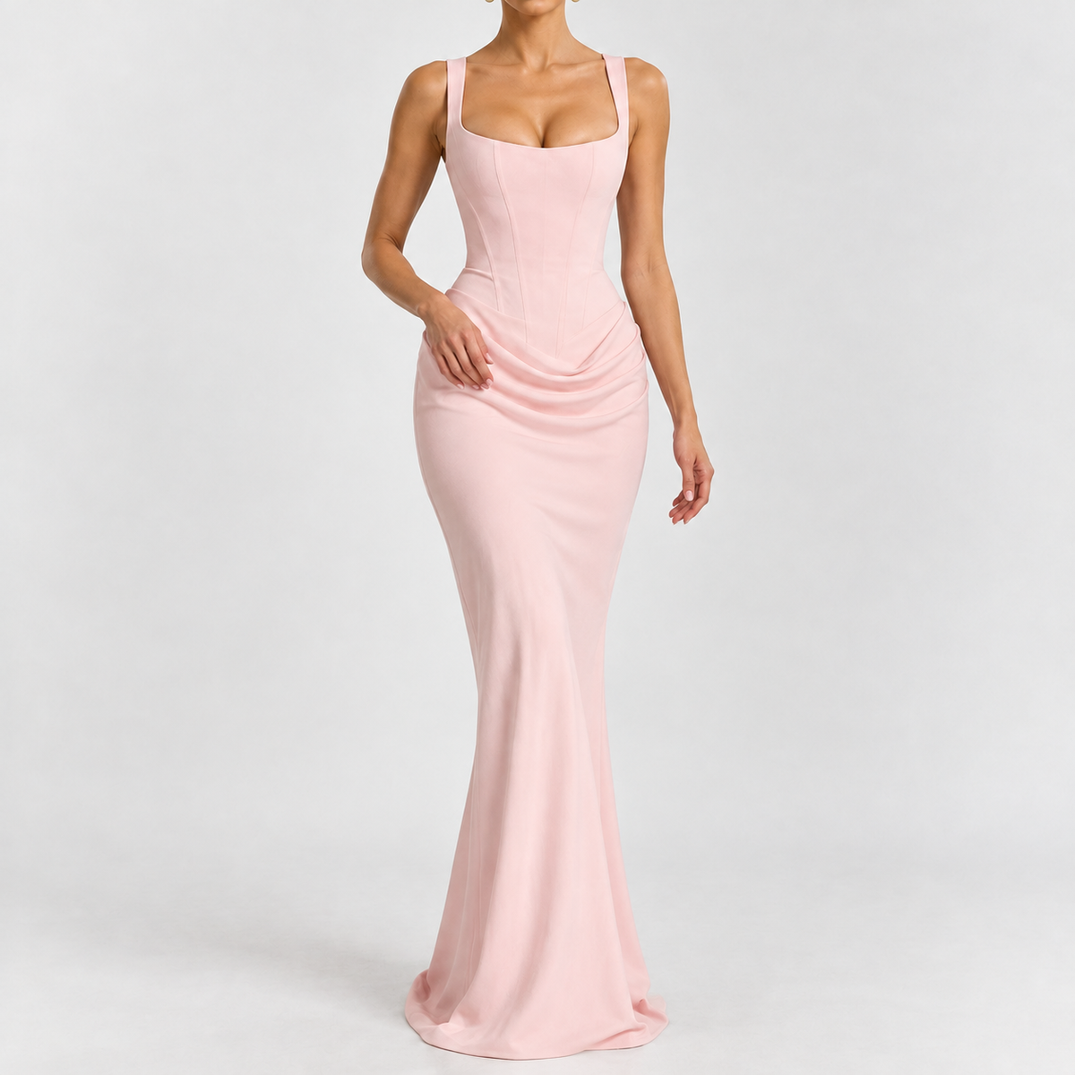 Brackenthwaite Ruched Corset Dress - Pink