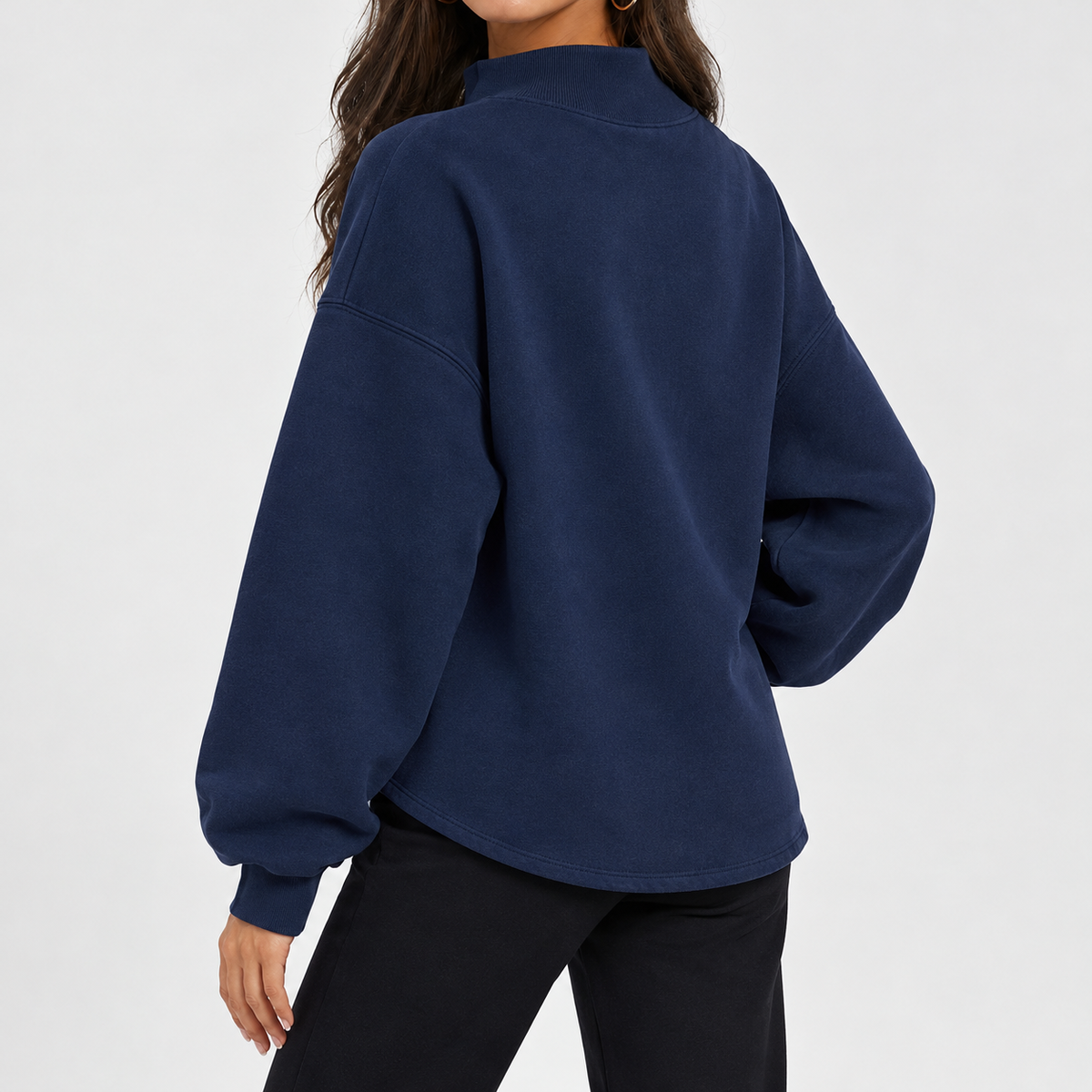 Swinhope Mock Neck Sweater - Navy Blue