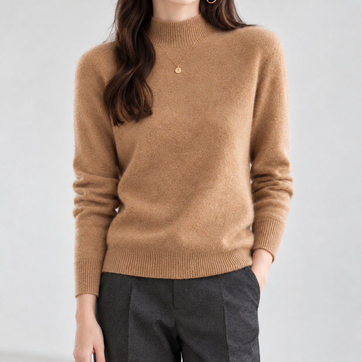 Pilton Wool Sweater - Golden Camel