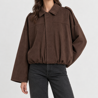 Broadbottom Suede Bomber Jacket - Coffee Brown