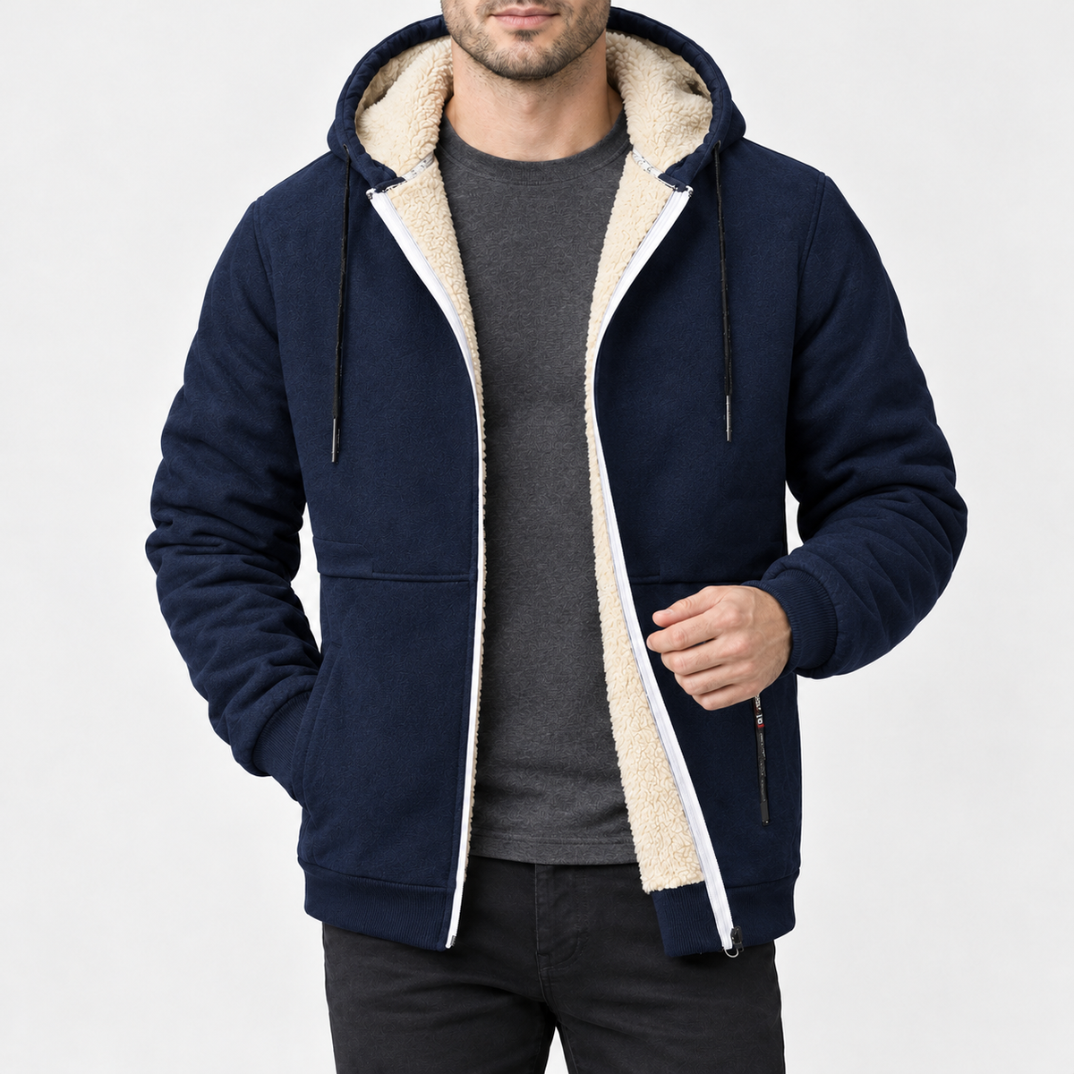 Beanley Cashmere Jacket - Navy Blue