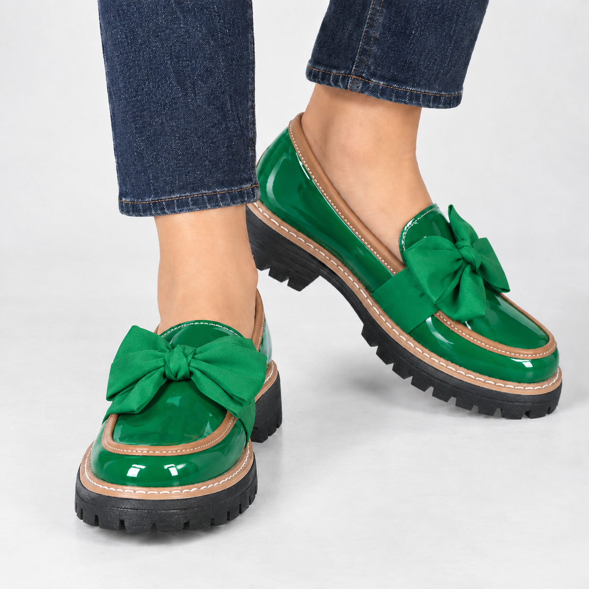 Bagby Bow Loafers - Fluorescent Green