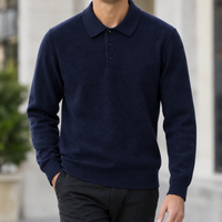 Branxton Polo Collar Sweater - Navy Blue