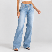 Longstone Relaxed Flare Jeans - No Holes Light Blue