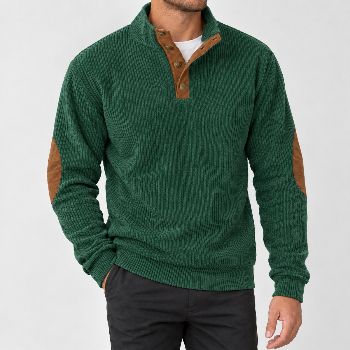 Birkthwaite Corduroy Pullover Jacket - Dark Green
