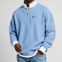 Romaldkirk Waffle Pullover - Light Blue