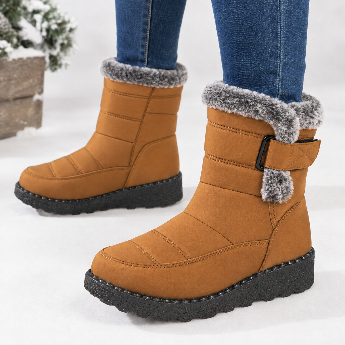 Sorrento Quilted Boots - Ginger Yellow