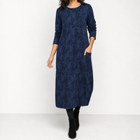 Alma Cocoon Midi Dress - Blue
