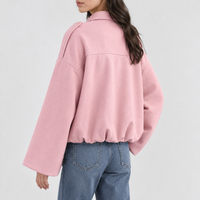 Brendon Suede Bomber Jacket - Pink