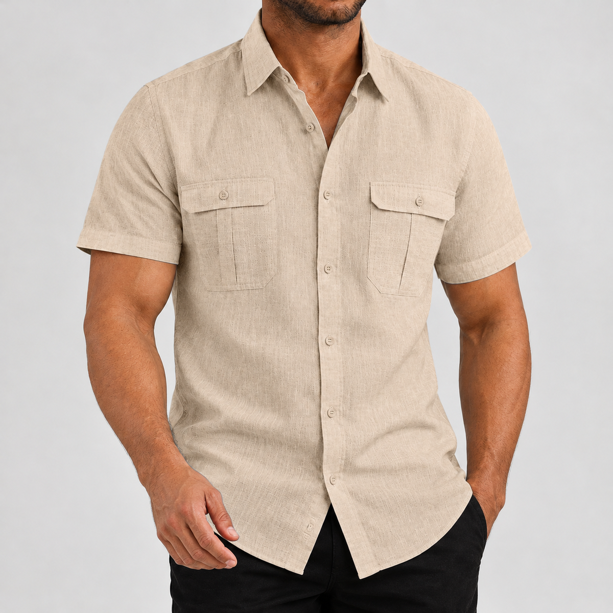Adforton Linen Shirt - Apricot
