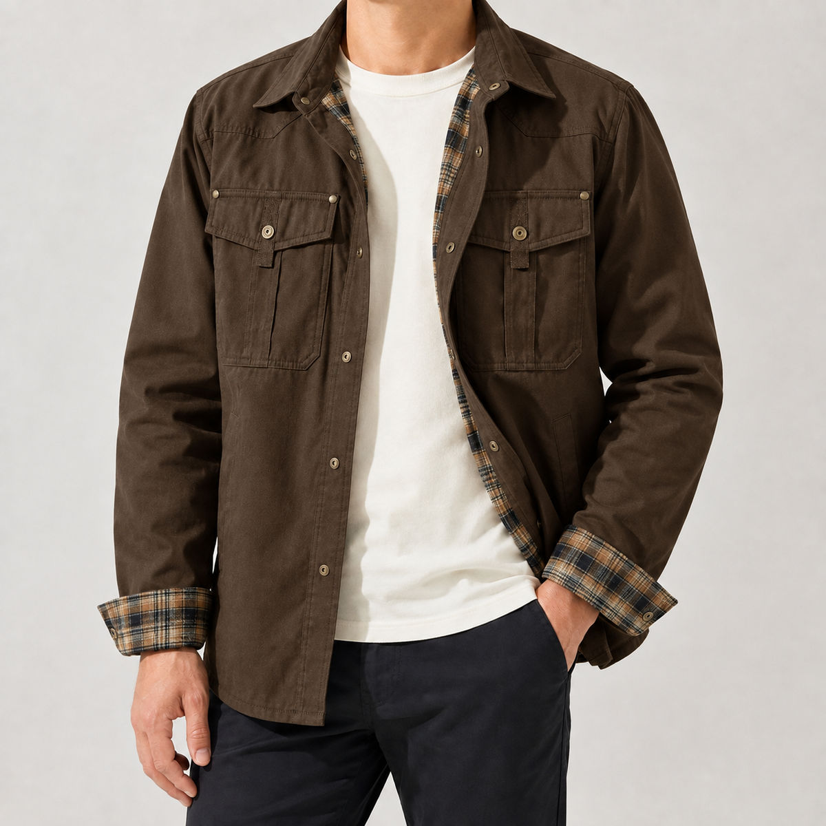 Blake Utility Jacket - Dark Brown
