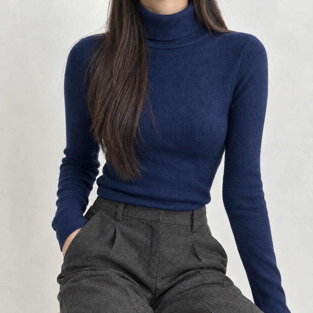 Ancroft Turtleneck Sweater - Dark Blue