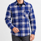 Cobalt Blue Gray Plaid