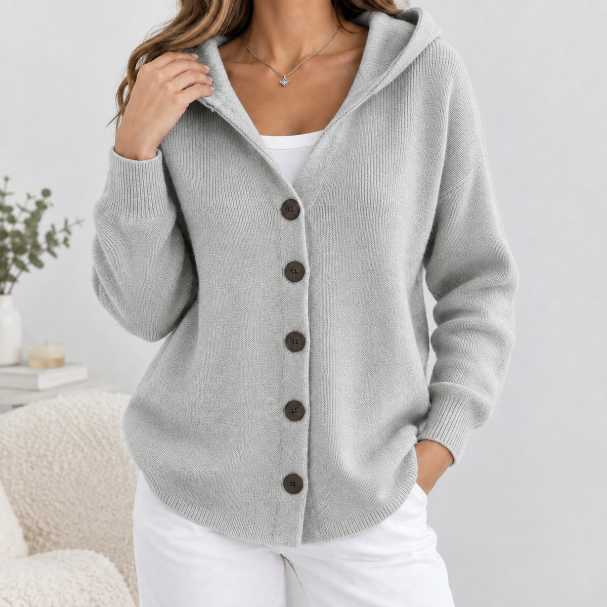 Willa Hooded Sweater - Gray