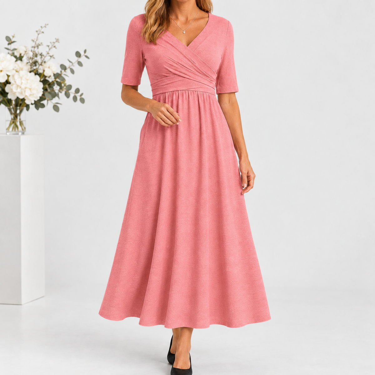 Holme Wrap Maxi Dress - Pink