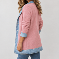 Anouska Denim-Trim Jacket - Pink
