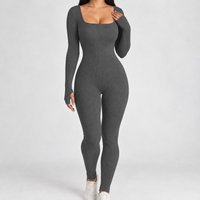 Beesby Square Neck Jumpsuit - Dark Gray