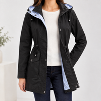 Geraldine Hooded Jacket - Extremely Dark Night