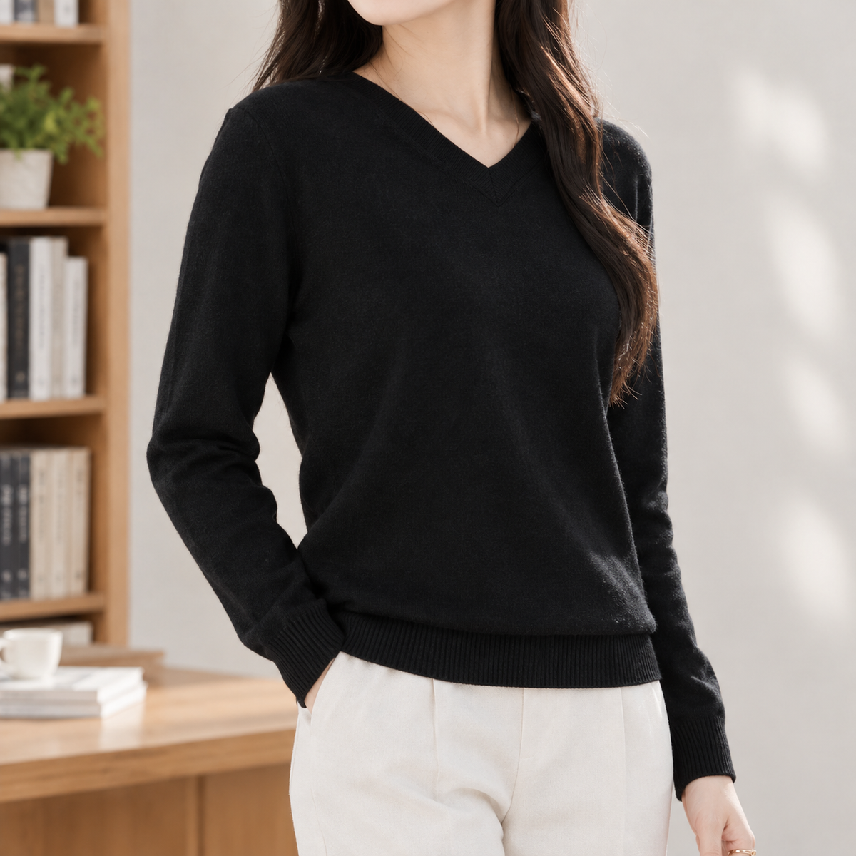 Benniworth V Neck Sweater - Black