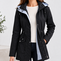 Geraldine Hooded Jacket - Extremely Dark Night