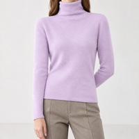 Polperro Cashmere Turtleneck - Flower Purple