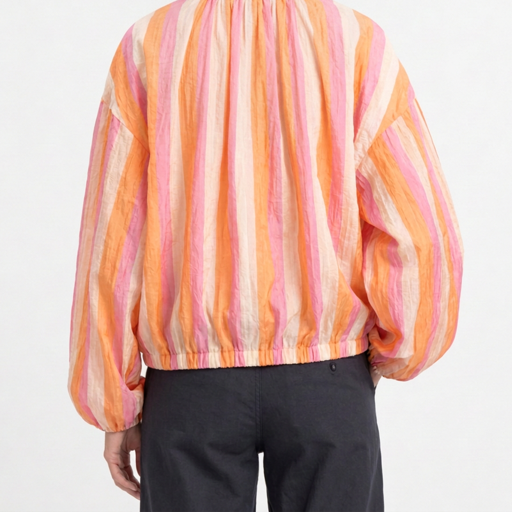 Odette Striped Bomber Jacket - Lead Product Detail