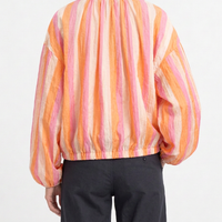 Odette Striped Bomber Jacket - Lead Product Detail