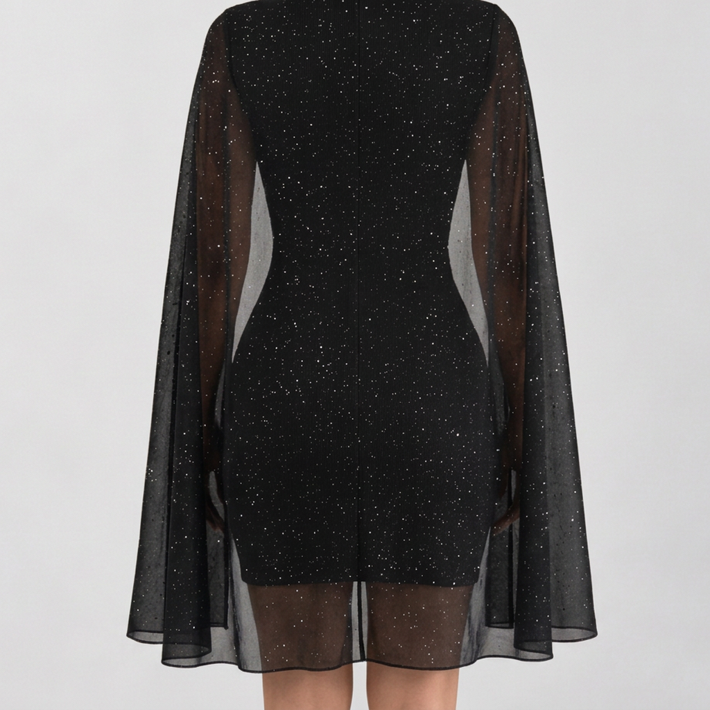 Sibylla Cape Mini Dress - Lead Product Detail