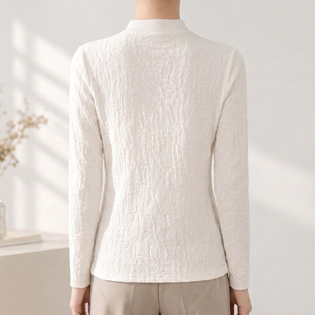 Valentina Textured Mock Neck Top - Lead Product Detail